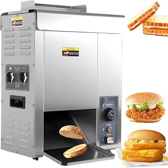 Commercial Vertical Burger Bun Toaster, Automatic Electric Chain Toaster, Adjustable Thickness, Suitable for Sandwiches Waffles and Various Commercial Food Service Scenarios