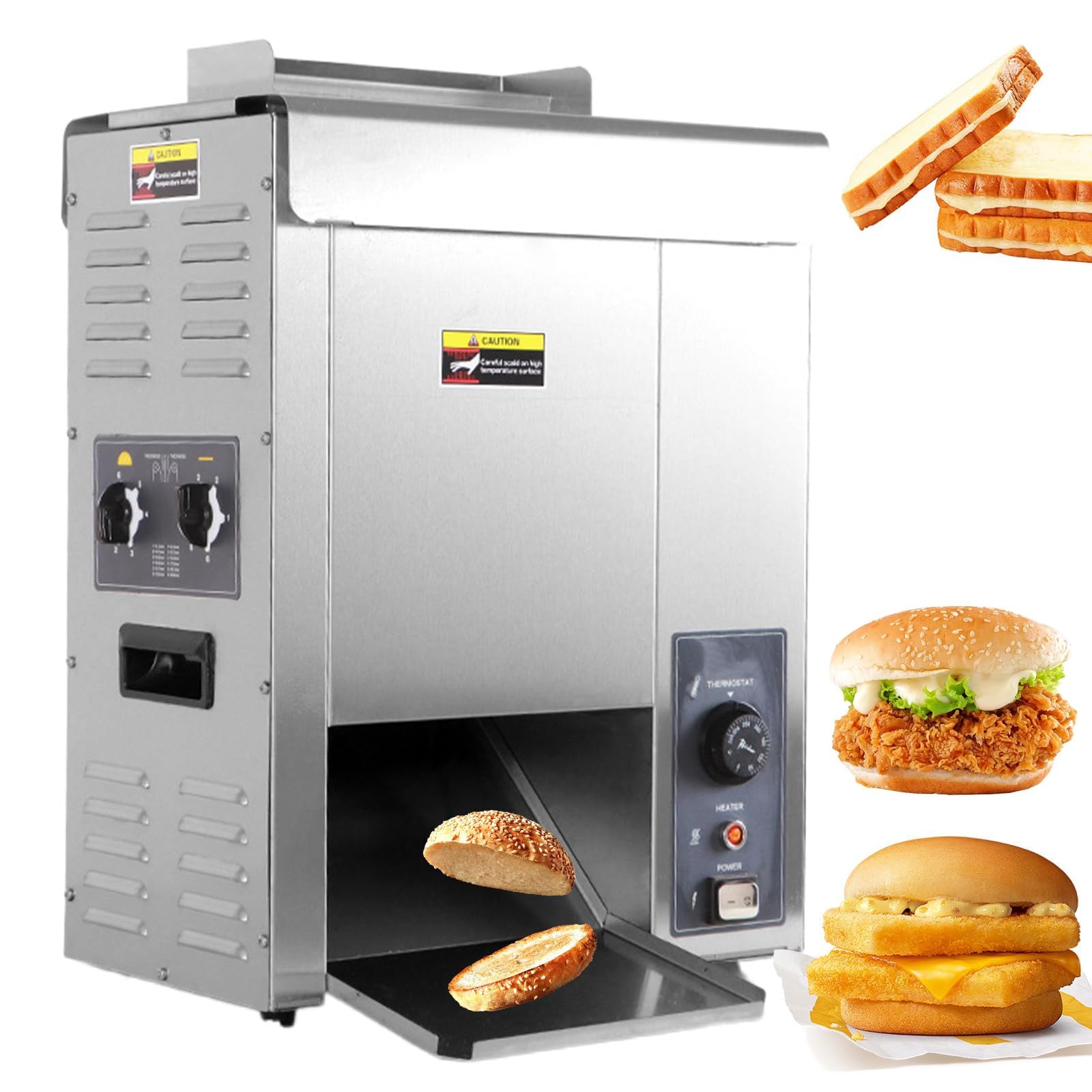 Tostadora Vertical Comercial para Pan de Hamburguesa, tostadora eléctrica automática de Cadena, Adecuada para sándwiches, gofres y Diversos escenarios de Servicio de Alimentos comerciales.