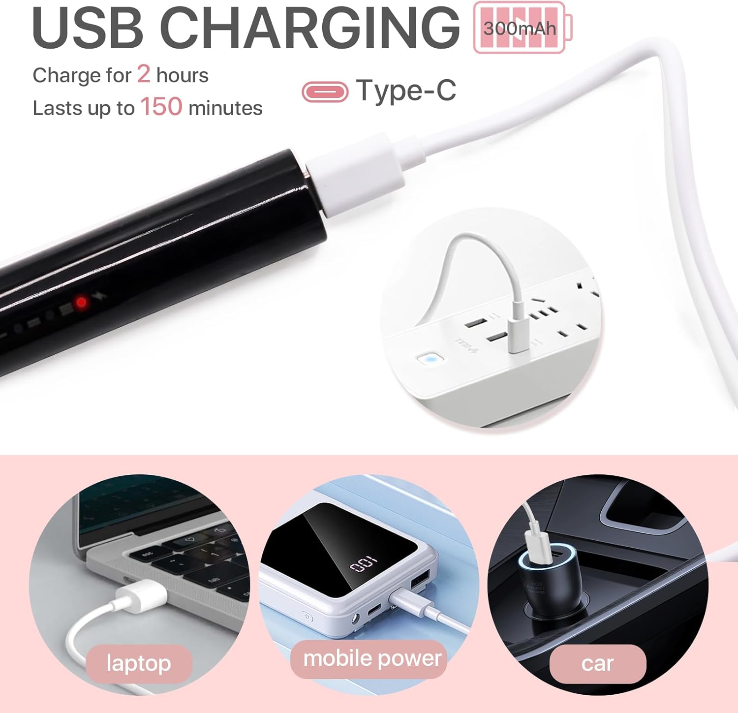 Heated Eyelash Curler, 10s Fast Heating 3 Temp Settings, Eye Lash Curler Heat with with 3 Kind of Detachable Brush Head Covers, No Lashes Damage, Natural Curling 24H for Women - Black