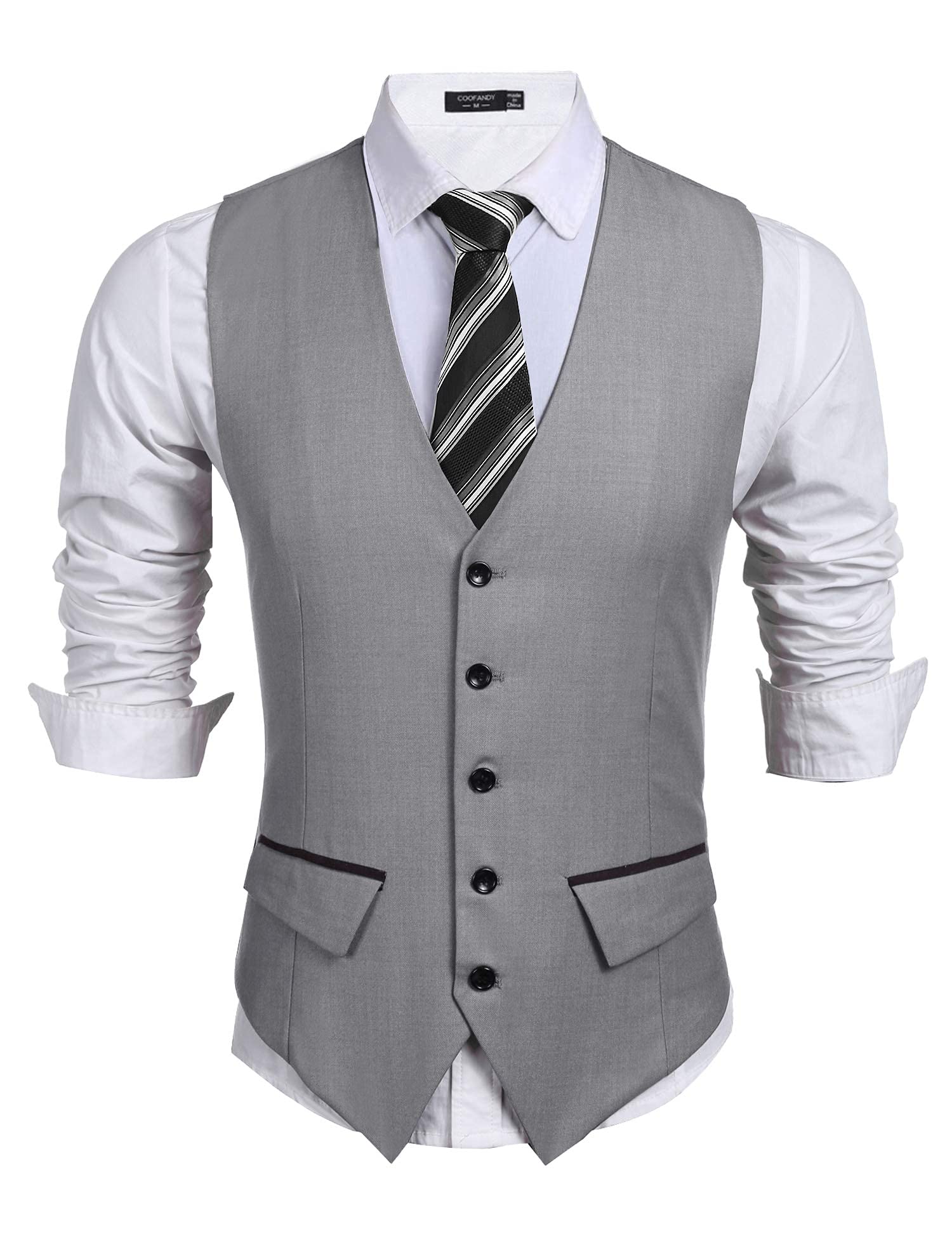 COOFANDY Men's Business Suit Vest Slim Fit Dress Vest Wedding Waistcoat