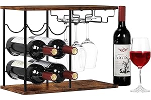 Liantral Wine Racks Countertop: Store Wine and Glasses Elegantly
