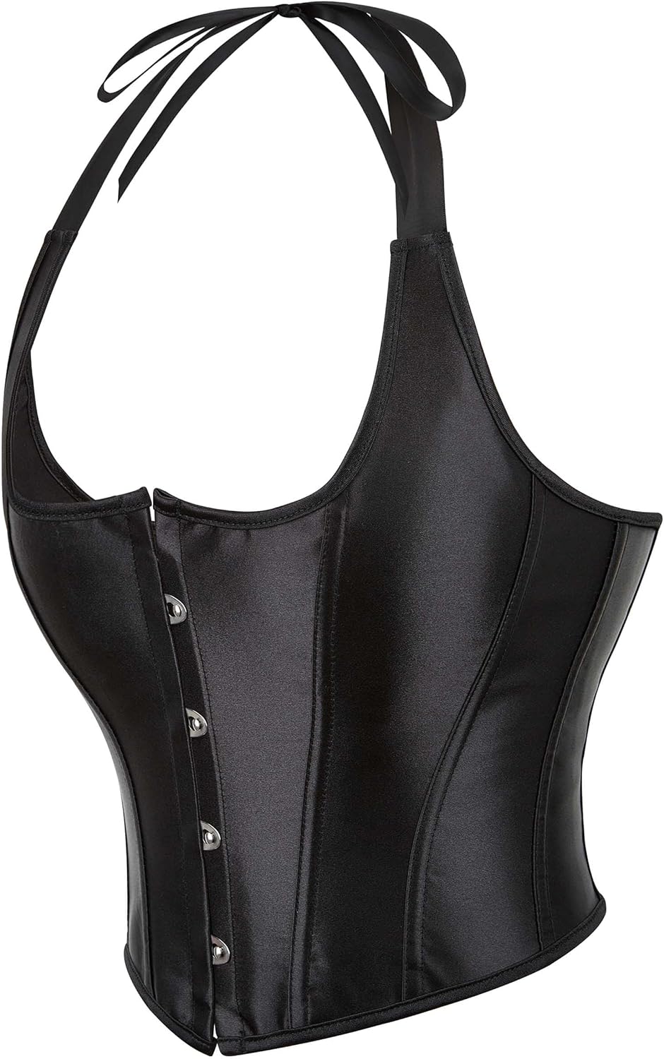 Moessa Women's Sexy Halter Corset Tops Vintage Lace Up Backless Boned Bustier Bodyshaper Crop Tops - Image 5