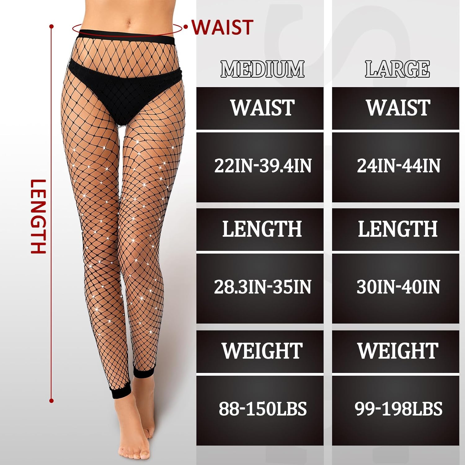 Geyoga 3 Pcs Fishnet Footless Tights Women Glitter Fishnet Stockings High Waist Footless Tights Leggings - Image 3