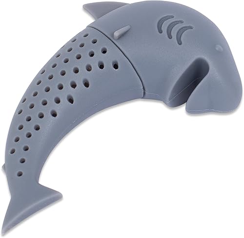 Internet's Best Infusor de té de silicona Shark - Filtro de hojas sueltas más empinado - Taza de té profunda más empinada - Infusor de té de hierbas