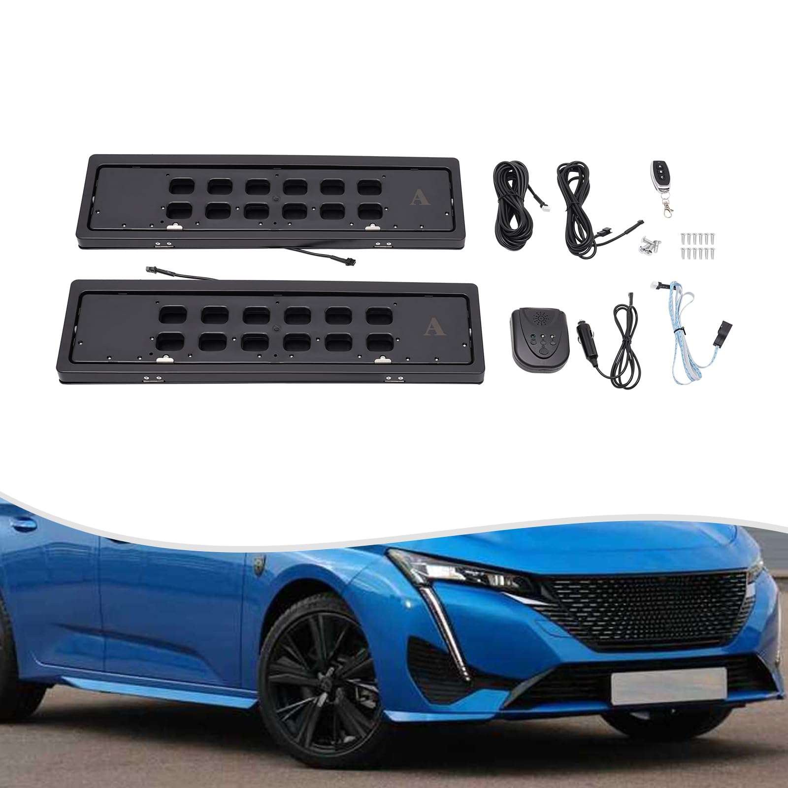 Portatarga Senza Cornice Per Auto - 2 Pezzi Nero, Senza Viti Visibili, Universale - Foto 7