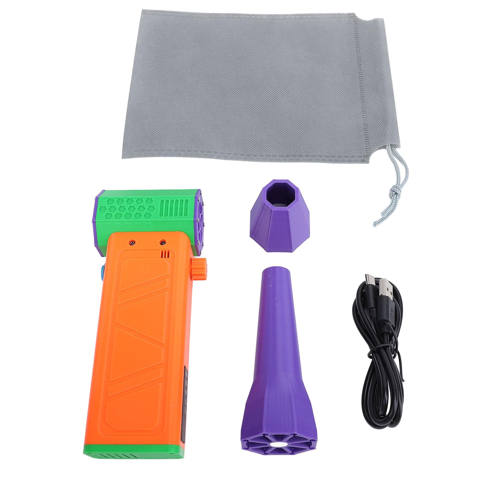 Jiawu Electric Air Duster Effiziente Wiederaufladbare Handheld -Lüfter für Computertastaturen Im Freien Autohaus, Leichte Tragbare U/Min Turbo, PETG -Material (Orange rot)