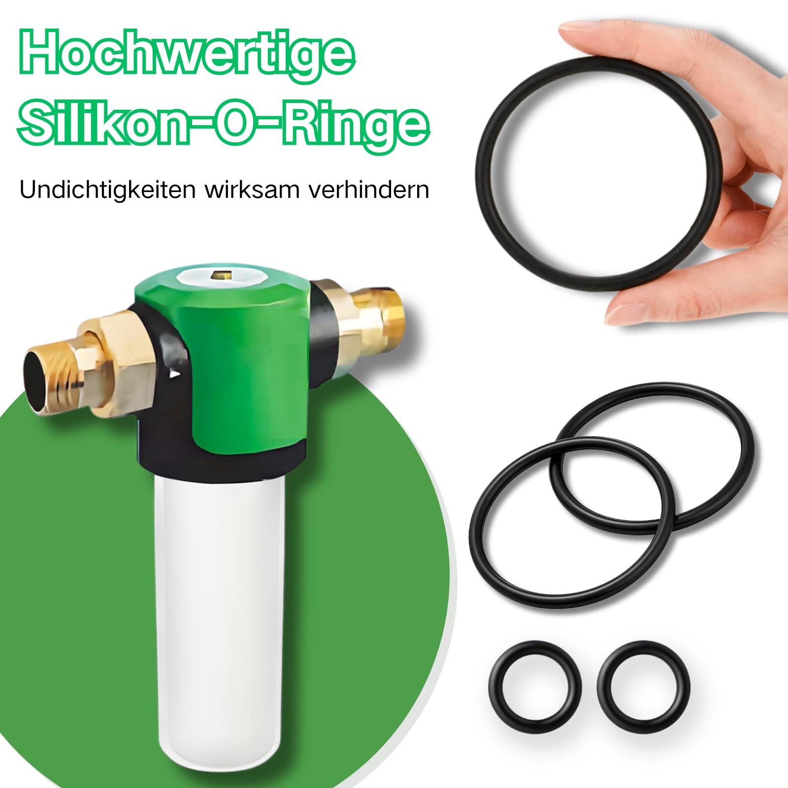 4 Stück Ersatz-Dichtungssatz Kompatibel mit Grünbeck Geno Feinfilter FS 1"/FSD 1", Wasserfilter - Dichtungssatz O-Ringe Dichtungen für Hauswasserfilter Ersatz Zubehör Set Nr.100001