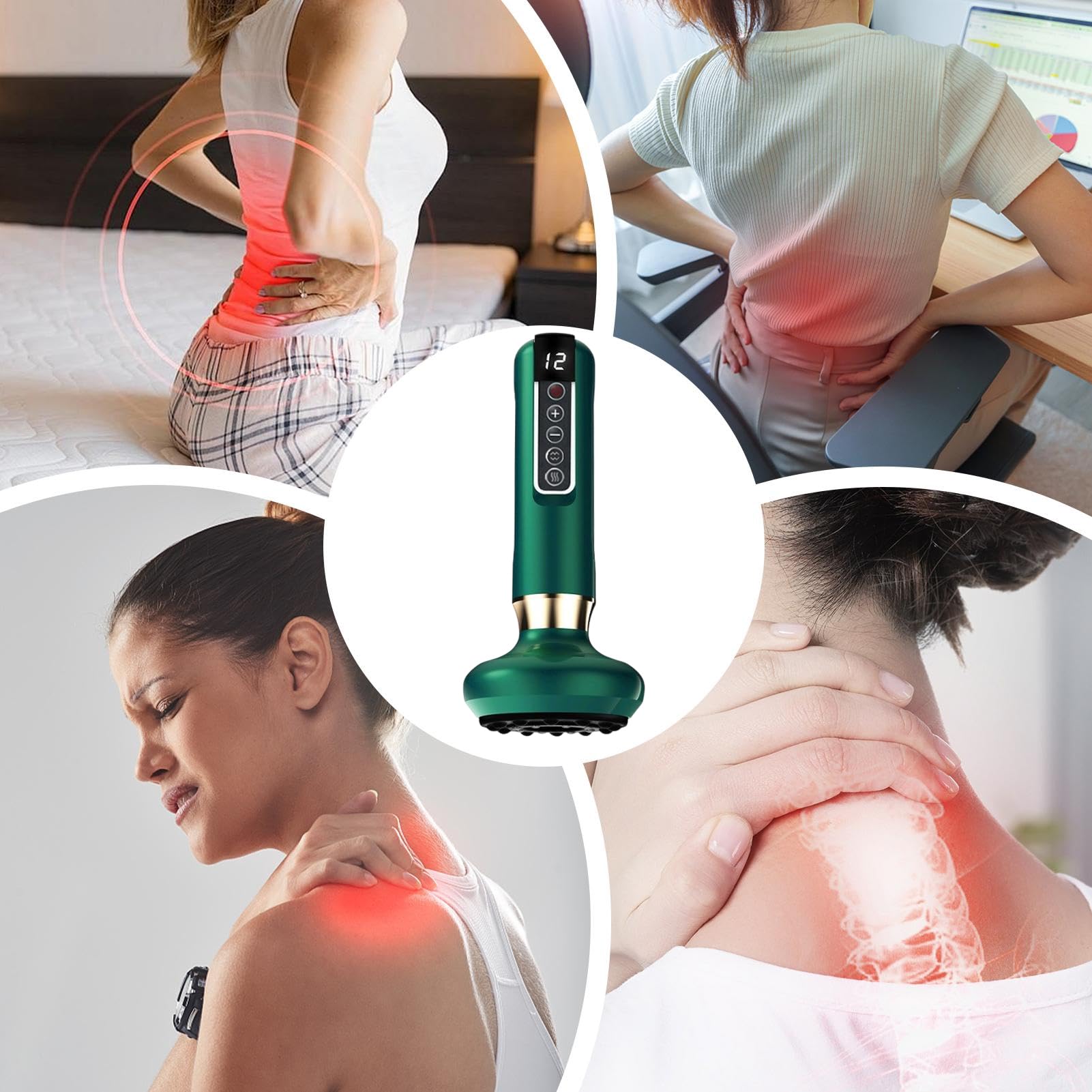 Masajeador Anticelulítico, Masajeador de Celulitis con Ventosa, Velora Celulitis, Ajustable De 12 Niveles, vibración De Carga Inalámbrica Para Los Muslos Del Vientre En El Cuello En Casa