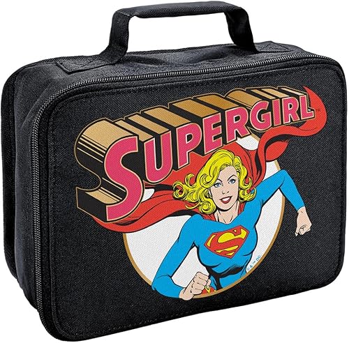 LOGOVISION Superman - Lonchera Supergirl Supergirl y logotipo con aislamiento de lados suaves, bolsa de almuerzo reutilizable para trabajo escolar,