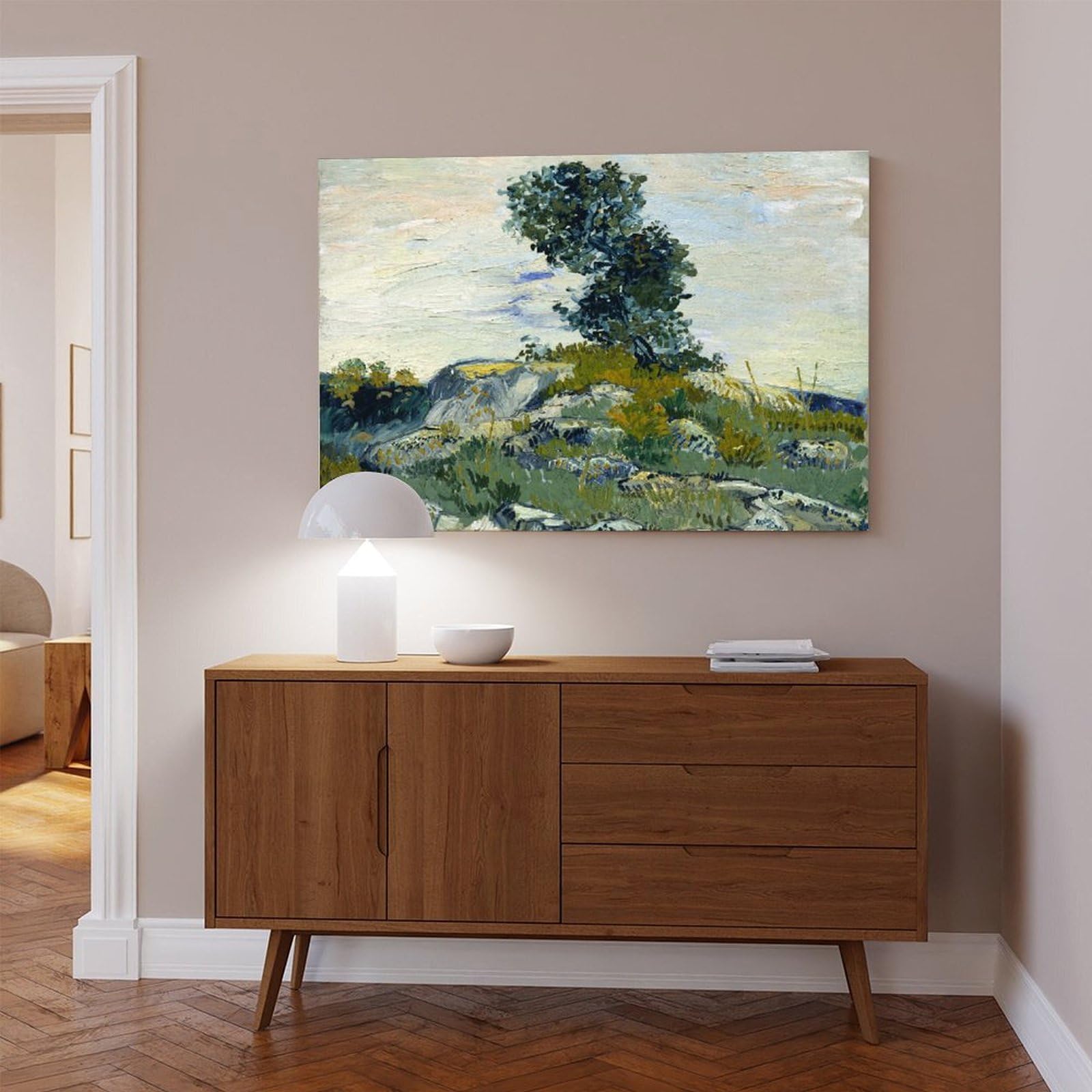 Poster vintage The Rocks di Vincent Van Gogh per l'estetica della stanza, stampa artistica da parete su tela, 61 x 91,4 cm
