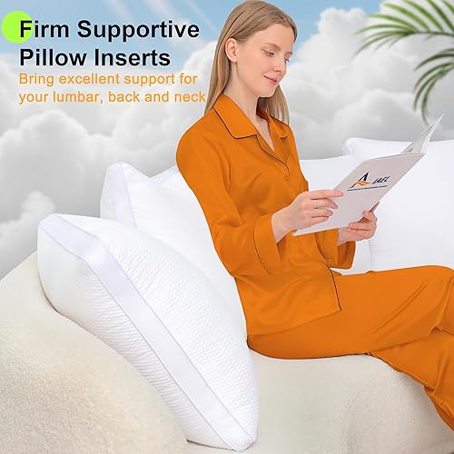 Miniatura 2 de Juego de 2 rellenos de almohadas de 18 x 18 pulgadas, almohadas de 18 pulgadas, rellenos de almohada alternativos de plumón de alta calidad,