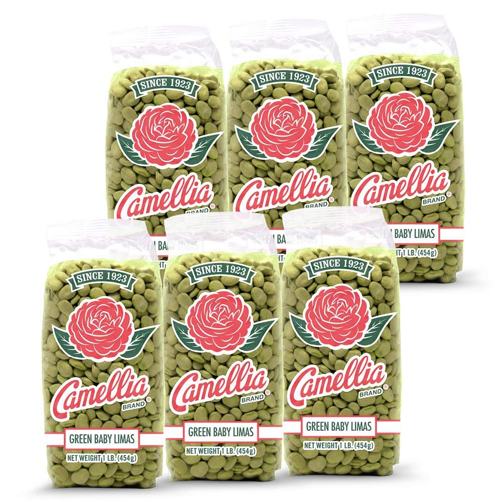 Camellia Brand Dried Green Baby Lima Beans – Premium Tender Southern Lima Beans for Succotash, Soups, Stews, Casseroles, and Salads – Non-GMO, Gluten-Free, High Protein & Fiber, Vegetarian Friendly, 1 Pound (Pack of 6)
