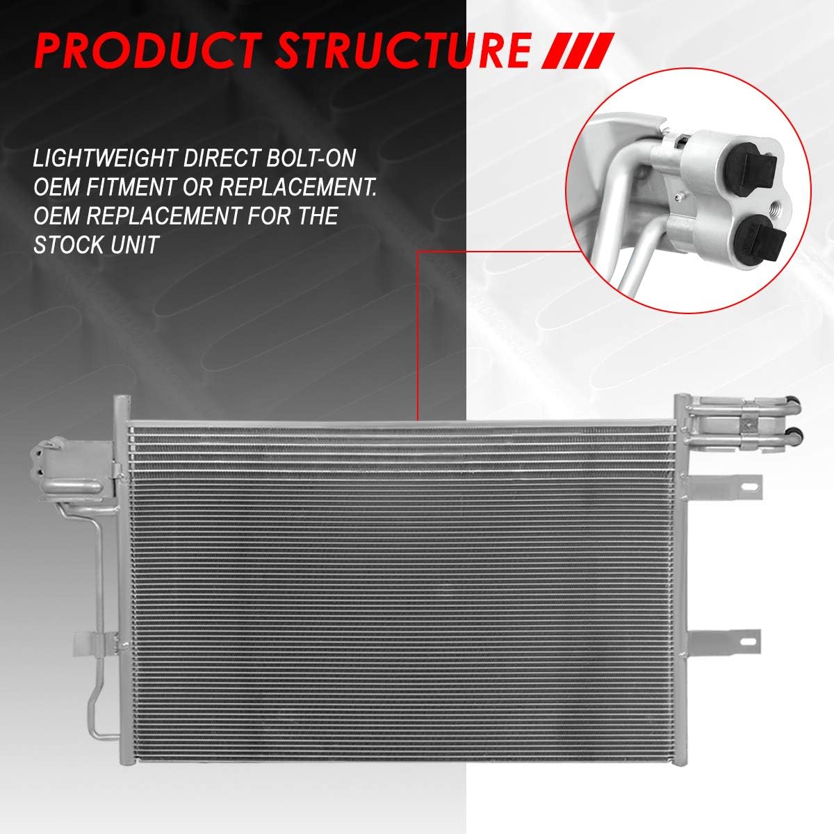 Auto Dynasty 3678 Aluminum A/C Condenser Compatible with Ford Flex Taurus X Lincoln MKS MKT, 2008-2013