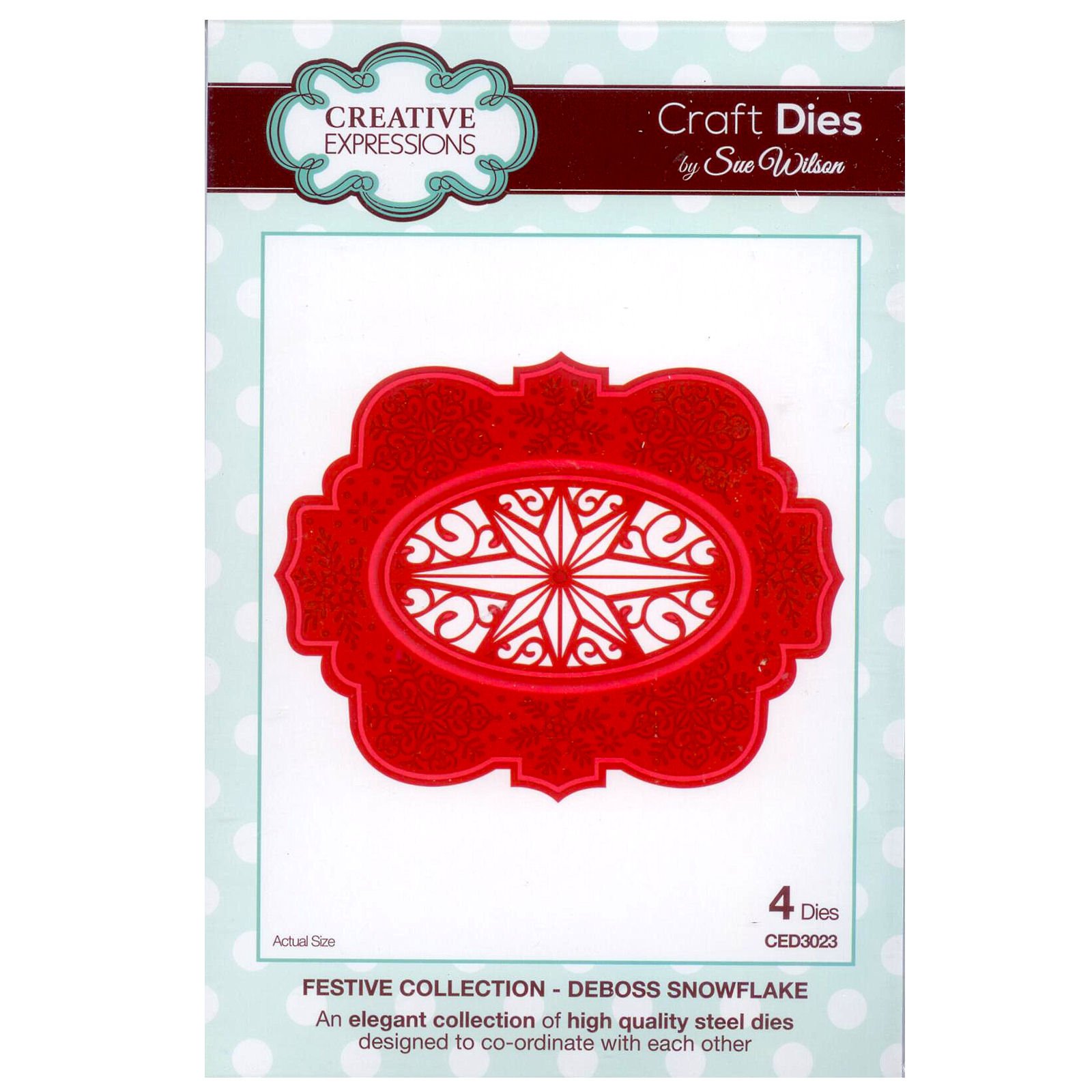 Creative Expressions Metal Sue Wilson Festive Collection Deboss Snowflake,8.7 X 10.9 Cm