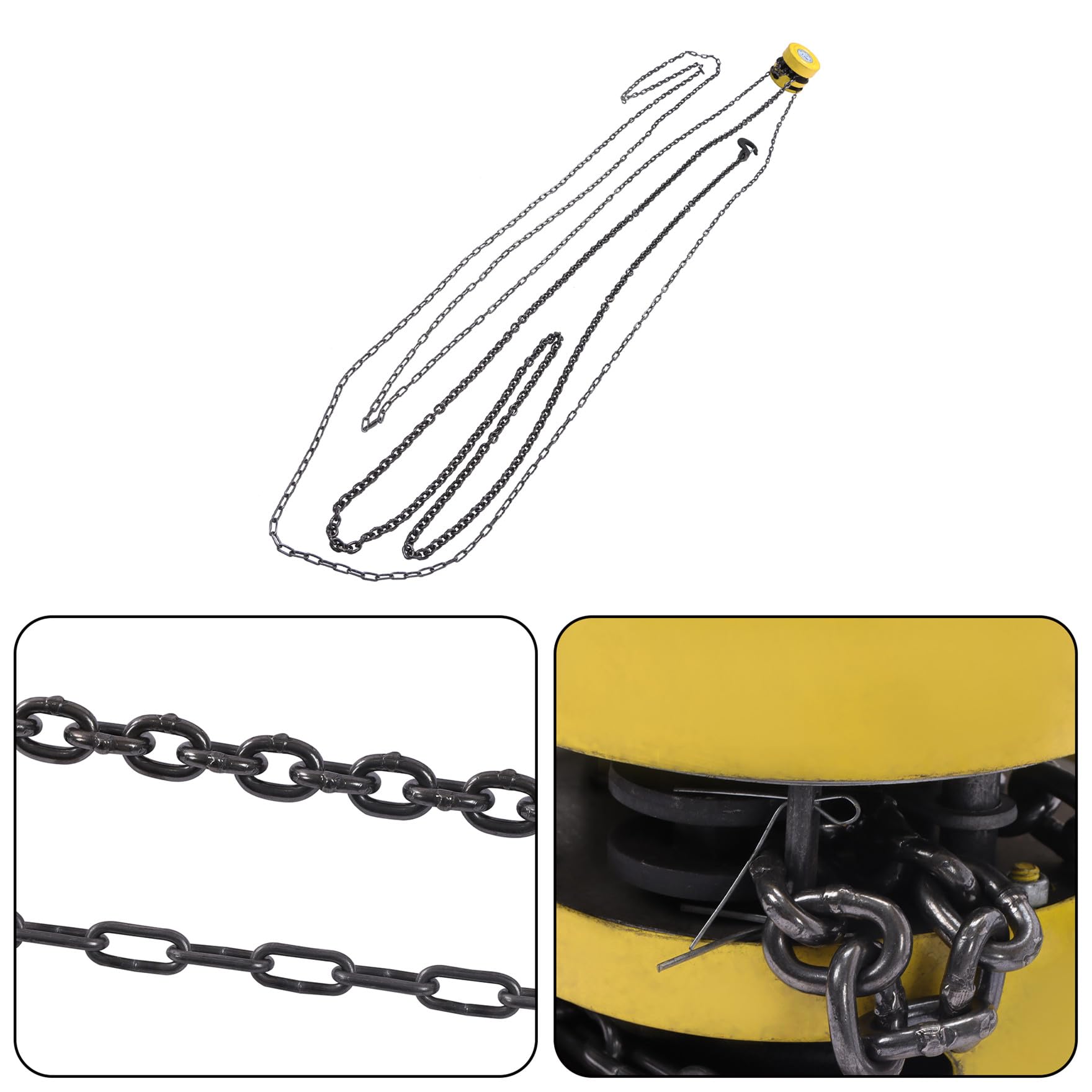 Polipasto manual de cadena de 2200 libras/1 tonelada, polipasto de cadena manual de 20 pies con cadena galvanizada G60, gancho giratorio de 360° y freno de doble pata para levantar bien en transporte