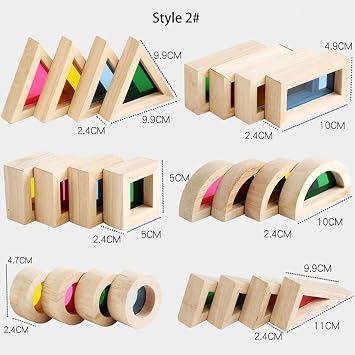 Rainbow Acrylic Block Toy for Toddler,Kids Toy,Rainbow Wooden Building Blocks for Toddler,24 Pcs Stacking Blocks Set,Toddler Montessori Educational Building Toy for Baby Boy Girl Gift