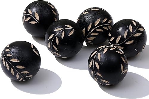 vskikris Juego de 6 orbes decorativos para cuencos y jarrones, patrĂłn de hojas, bolas redondas de resina de 2.6 pulgadas para sala, comedor, mesa de vskikris Juego de 6 orbes decorativos para cuencos y jarrones, patrĂłn de hojas, bolas redondas de resina de 2.6 pulgadas para sala, comedor, mesa de