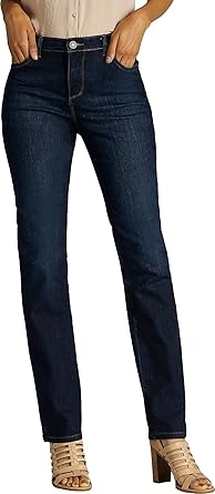 lee women's instantly slims classic relaxed fit monroe straight leg jean