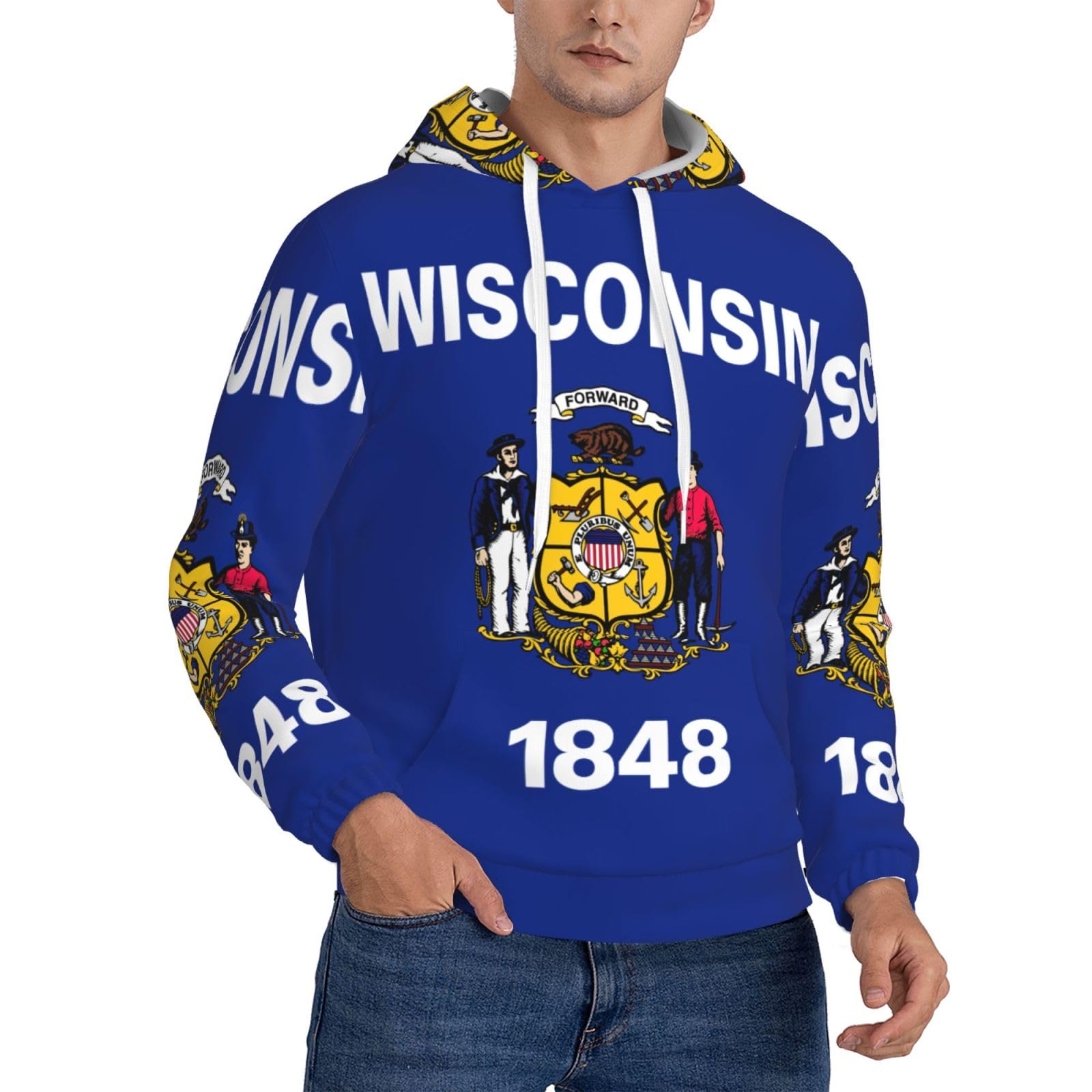 Sweat à capuche Wisconsin homme pull confortable pour un usage quotidien urbain - 8
