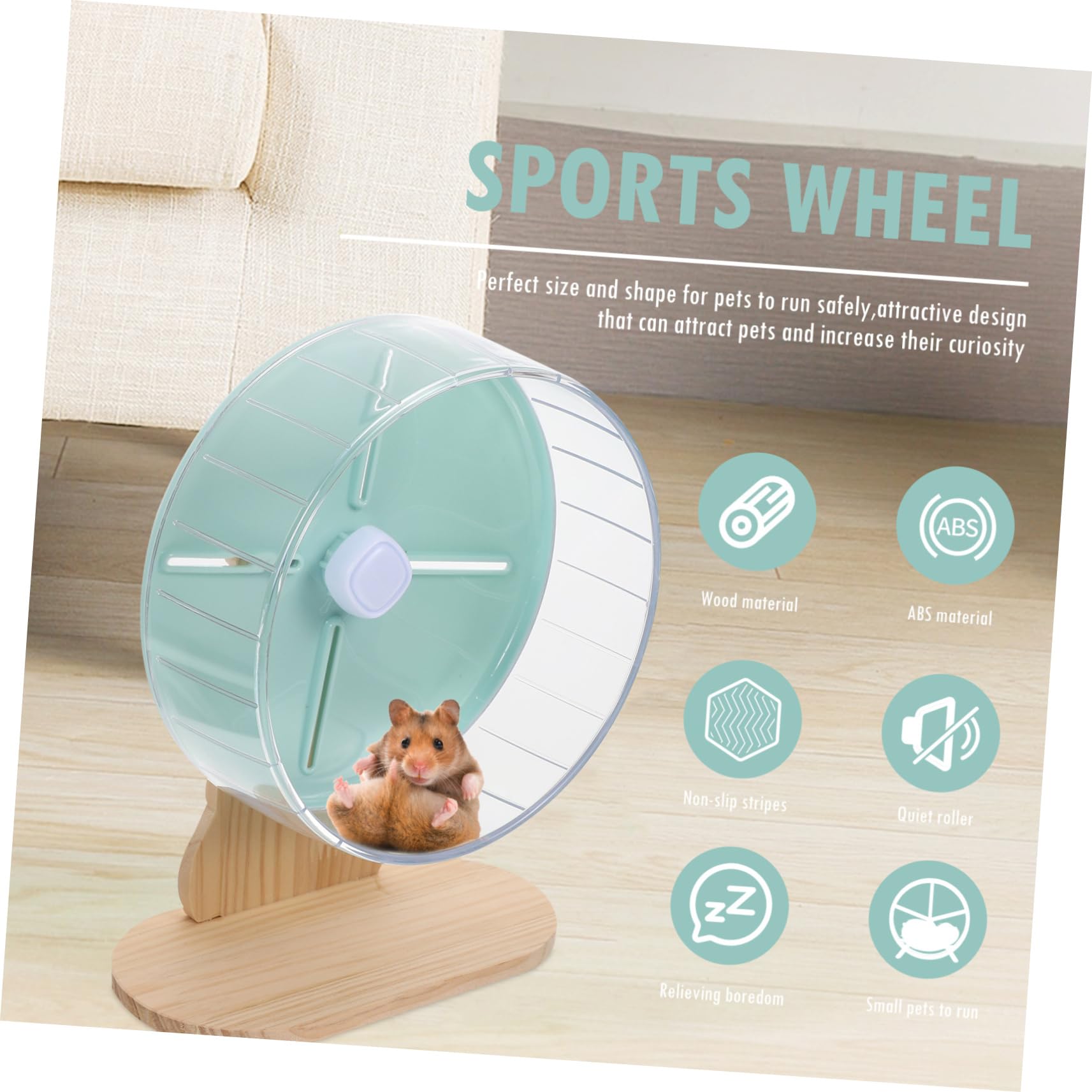 Levemolo 1ensemble Roue Silencieuse pour Petits Animaux Hamster Gerbille Chinchilla avec Support Design Adorable Et Parfait pour Divertissement Rongeurs