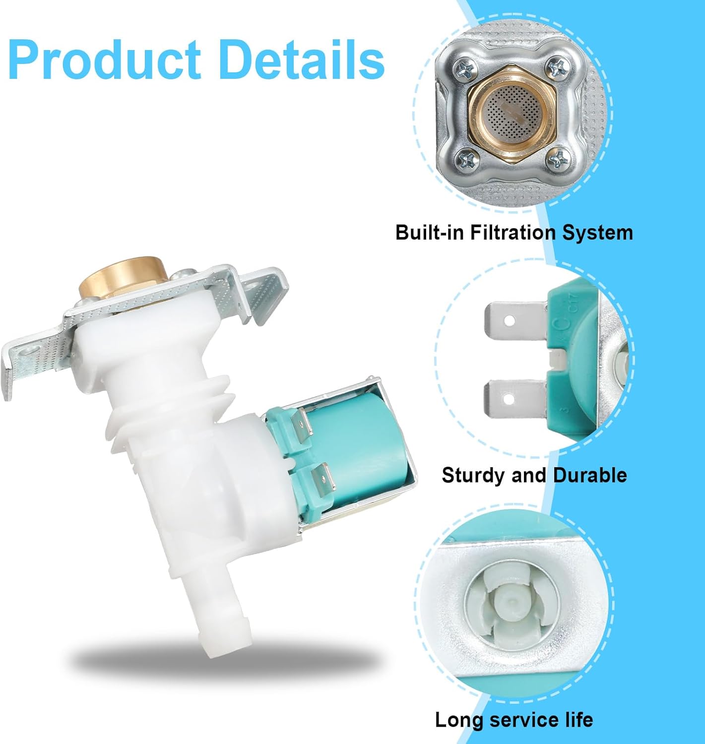 00425458 Dishwasher Water Inlet Valve Compatible with Bosch Dishwasher,Replaces 33299086 AP3783031 00167081 00189533 00580009 425458 580009 888009