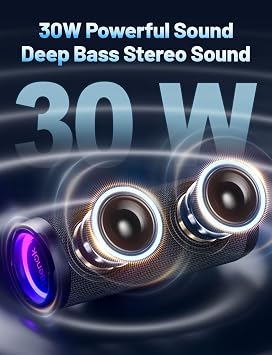 RIENOK Portable Bluetooth Speaker 30W | Dual Pairing True Wireless Stereo, HD Sound, IPX7 Waterproof, Bluetooth 5.3, Outdoor Sport Shower