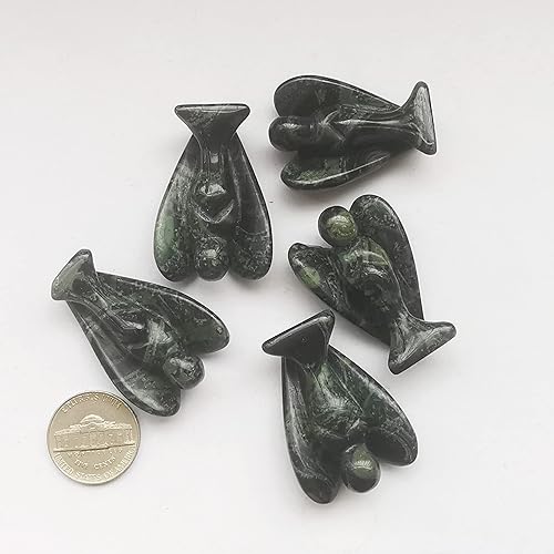 Miniatura 9 de Estatua de ángel guardián de oración de cristal curativo de sodalita natural, 1.5 pulgadas, tallado en bolsillo, figuras de piedra de palma