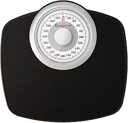 Adamson Balanças A25W para Peso Corporal-Até 400 Lb-Mostrador de 5,3" Em Plataforma de 12,4" X 10,2"-Superfície de Borracha Antiderrapante-Balança de Banheiro Analógica de Alta Precisão-Durável com Ga