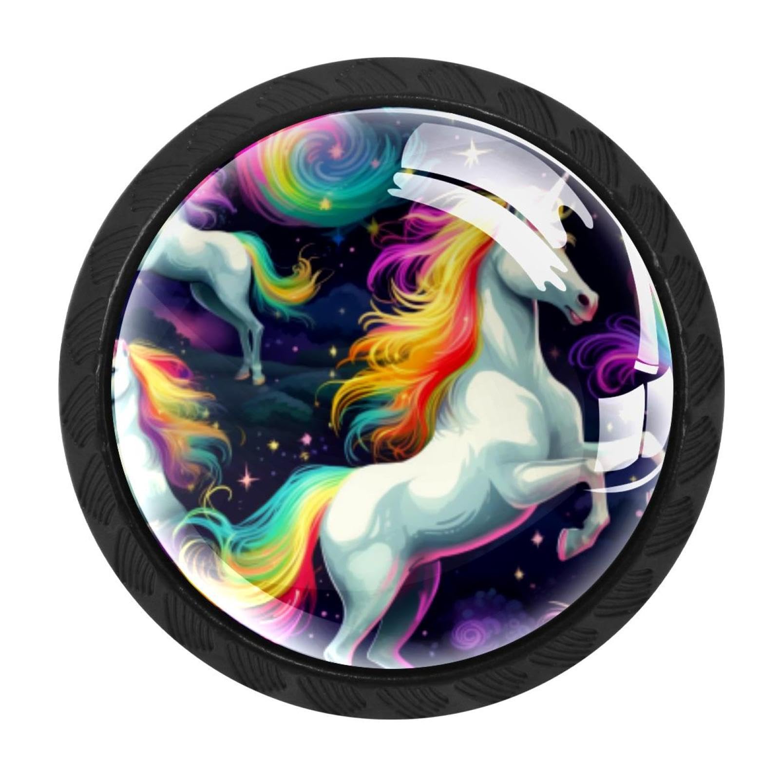 Chenzzzz Multicolored 20 4 Pack Black Rainbow Unicorn Cabinet Pulls Kitchen Cabinet Handles Ideal For Cabinet,Drawer,Cupboard And Wardrobe