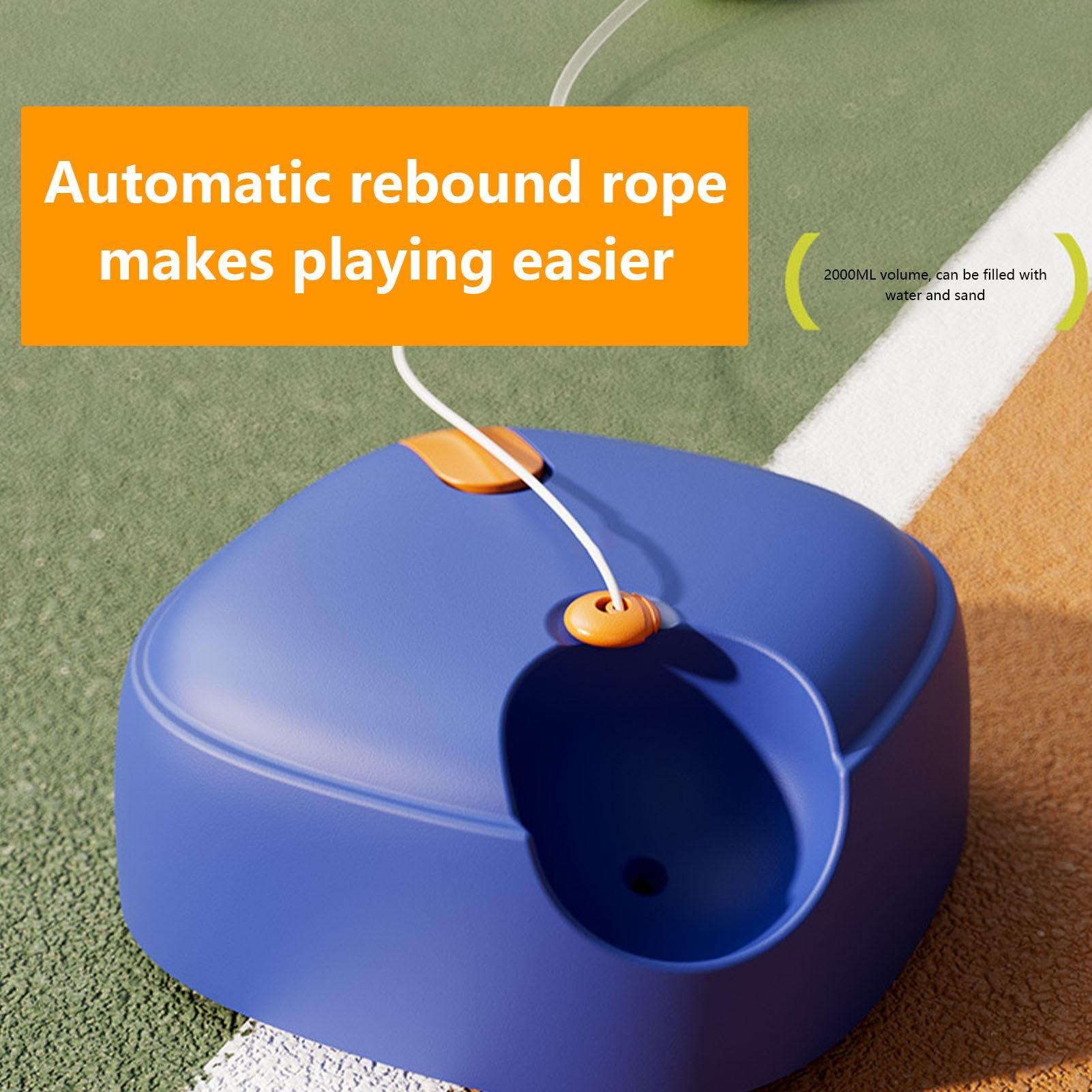 Palle da allenamento nel Tennis, Palla da Tennis Trainer - EUR di allenamento da Tennis Solo,Lunga Corda Elastica, Attrezzatura Pratica Tennis Portatile per principianti e adul