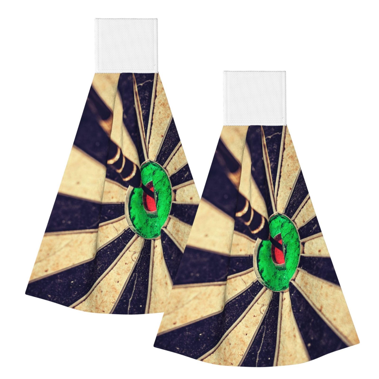 DOPKLNA Dart Board, 2 Pcs Hanging Coral Fiber Hand Towels for Bathroom, Absorbent Kitchen Towels