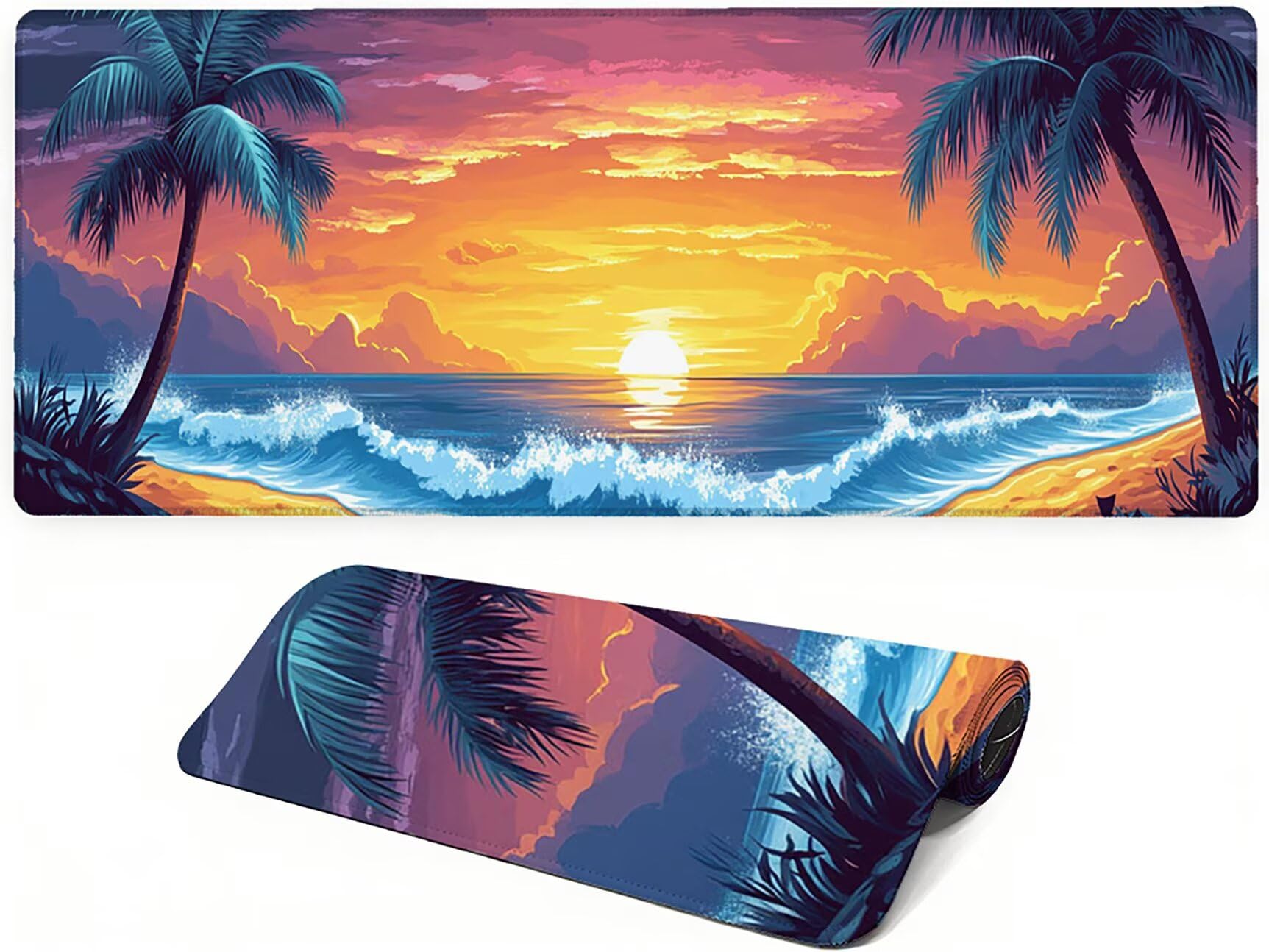 Lejnlnng Podkładka pod mysz do gier XXL, 120 x 60 cm, na plażę, wodoodporna podkładka pod mysz XL Codzienna ekspansja, antypoślizgowa gumowa podkładka pod mysz z przeszytymi krawędziami JL-7367
