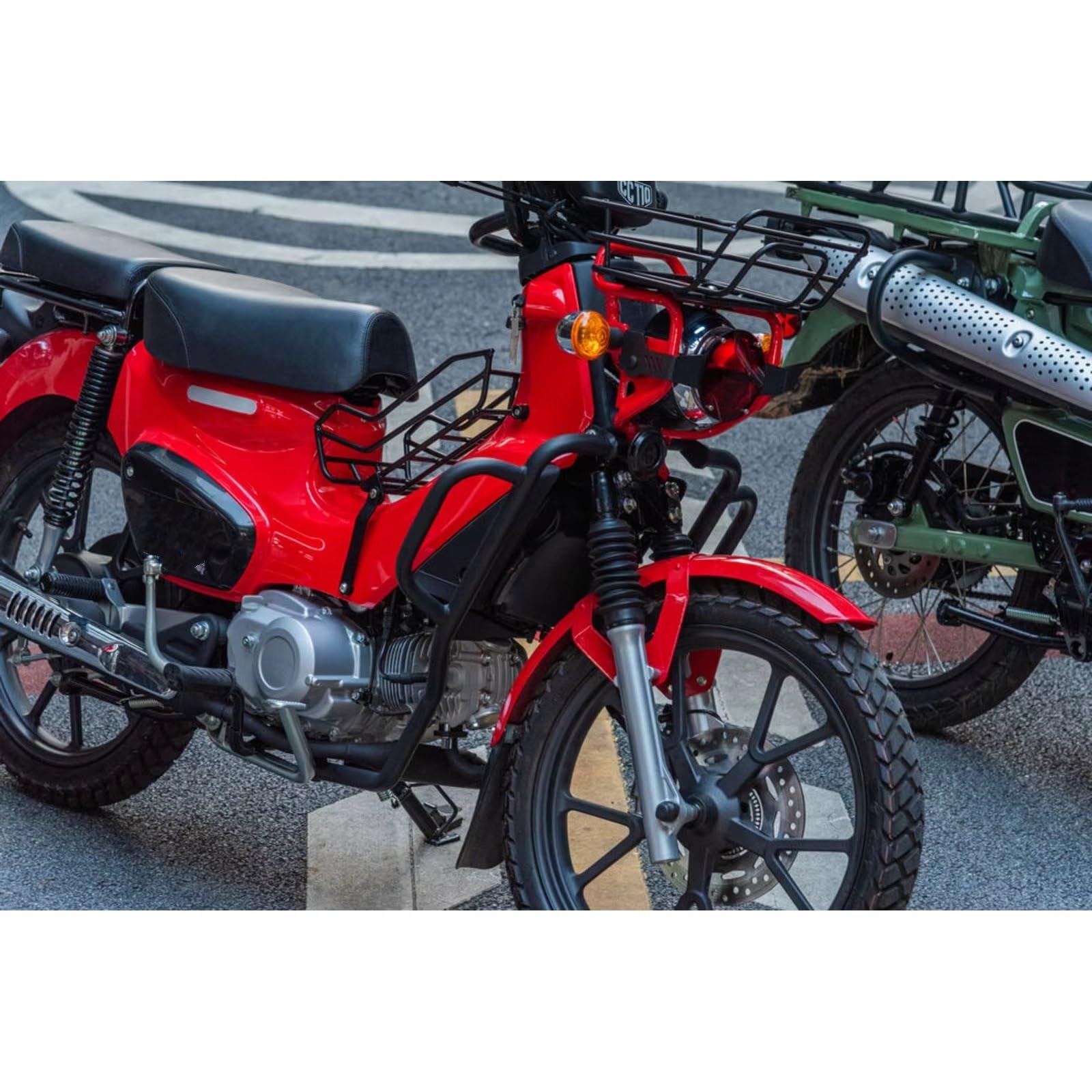 Paramotore Tubolare Adatto Per Cross Per Cub Per CC 110 Barre Di Protezione Nere Set Protezioni Telaio Motore Protezione Gabbia Acrobatica Motorcycle motore Paraurti