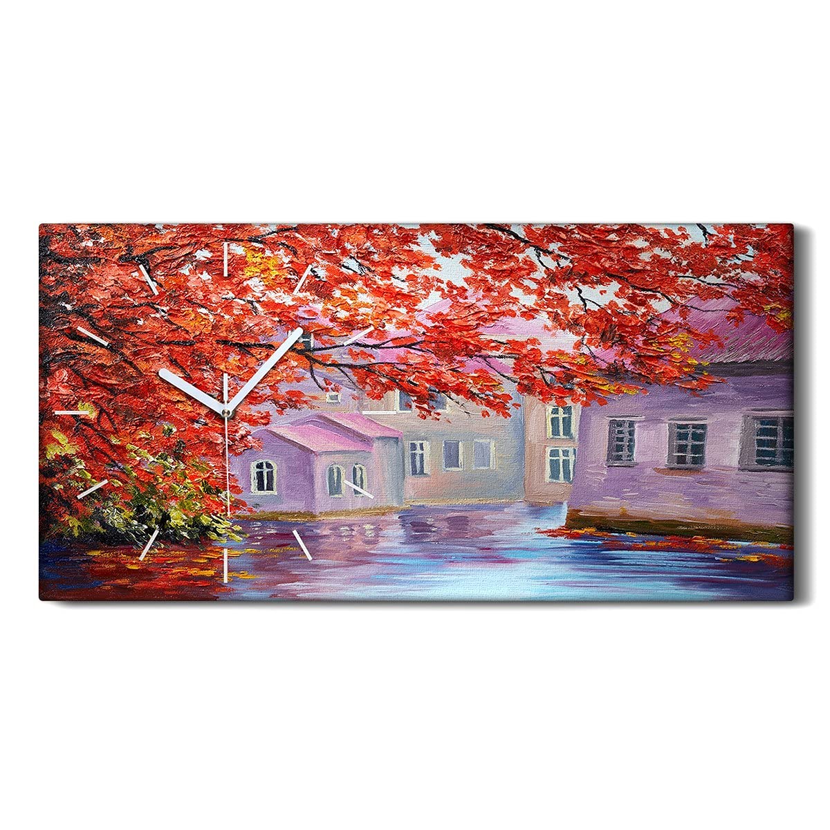 Horloge sur Toile Décoration 60x30cm Image Art Mural Moderne