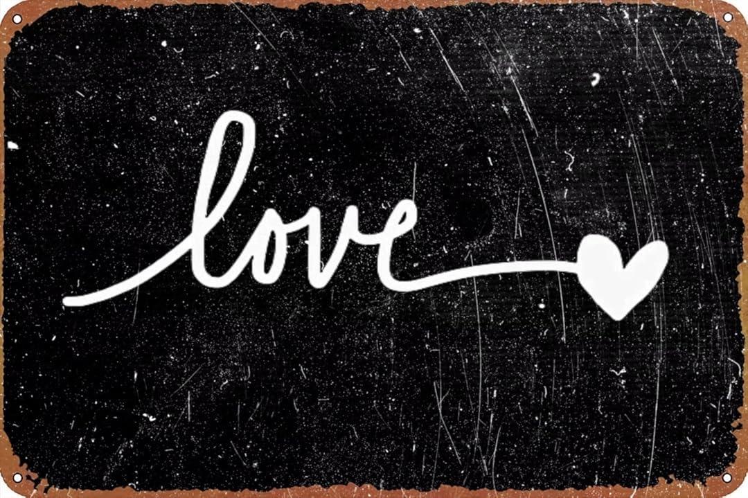 Love Chic Tin Sign Art Wall Vintage Retro Decor Unique Artistic Tinplate Plaque Practical Decorative Gifts for Family Friends 8x12 Inch