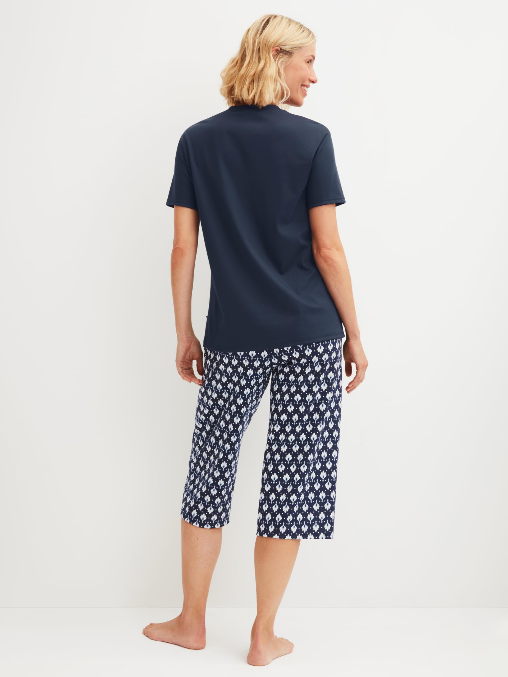 CALIDA Daylight Dreams Capri-Pyjama Damen | Schlafanzug aus 100% Baumwolle, pflegeleicht, für empfindliche Haut