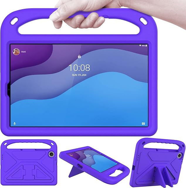 ATOOZ Lenovo Tab M10 HD (2nd Gen) Case 10.1in TB-X306F /TB-X306X, Kids Case for Lenovo Tab M10 HD 2nd Gen/Smart Tab M10 HD 2nd Gen, EVA Handle Stand Cover Case for Tab M10 HD 2nd Gen 2020 (Purple)
