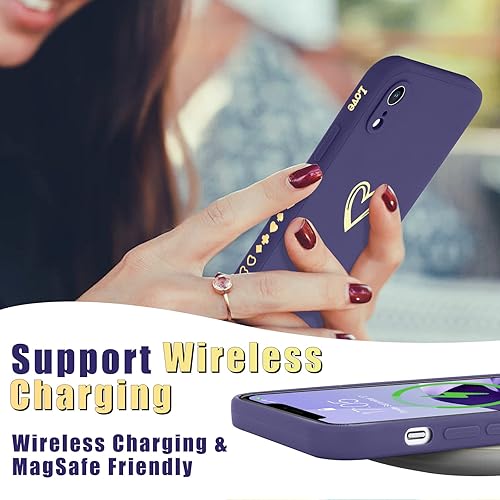 Miniatura 7 de Teageo Funda compatible con iPhone XR de 6.1 pulgadas para mujeres y niñas, bonito corazón de amor de lujo protección completa de lente de cámara