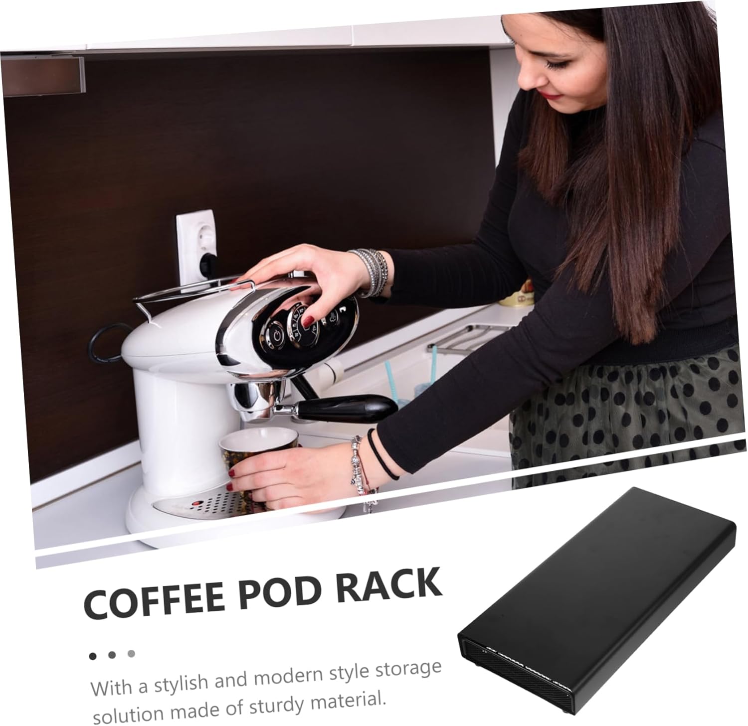 Drawer Coffee Holder Organizer Metal Coffee Capsule Storage Rack Compartment Corner Organizer for Home and Office