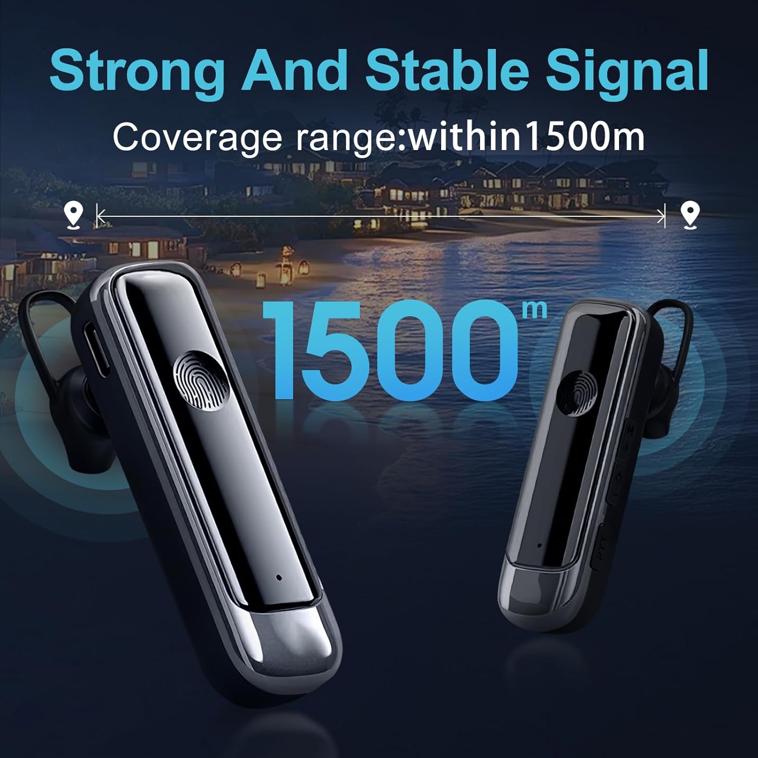 Mini Earhook Walkie Talkies Long Range, Small Walkie Talkies with Ultra-Compact 2-Way Radios & Type-C Charging, Hand-Free Communication for Business & Teamwork, Restaurants, Baseball(2 Pack)