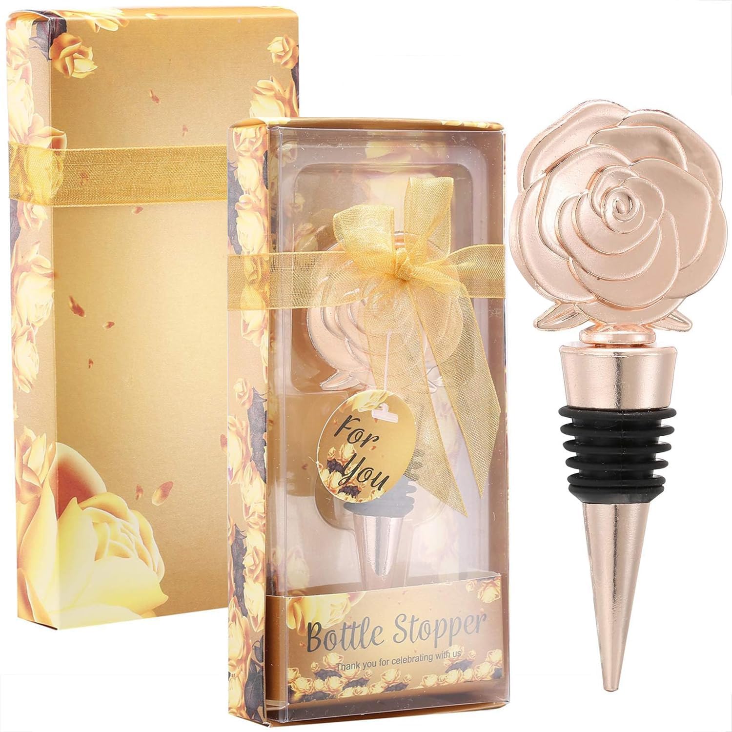 12 pcs Wine and Beverage Bottle Stoppers for Birthday Wedding Favor Bridal Party Shower or Engagement Souvenir Gift Supplies,Party Favor for Guests (