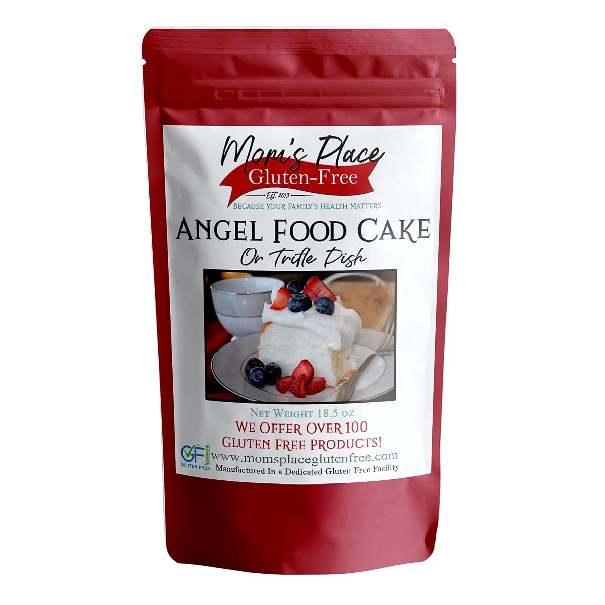 Moms Place Gluten-Free Angel Food Cake Mix, Non-GMO, 18.2 oz