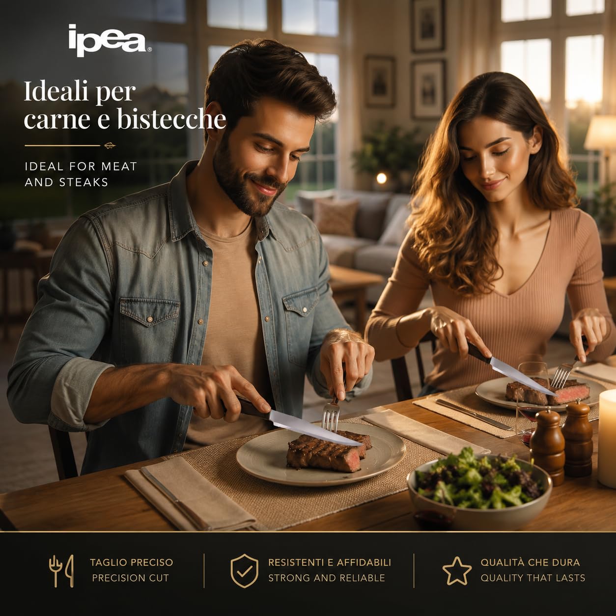 IPEA Meat Knife Set - 6 Sharp Knives -3