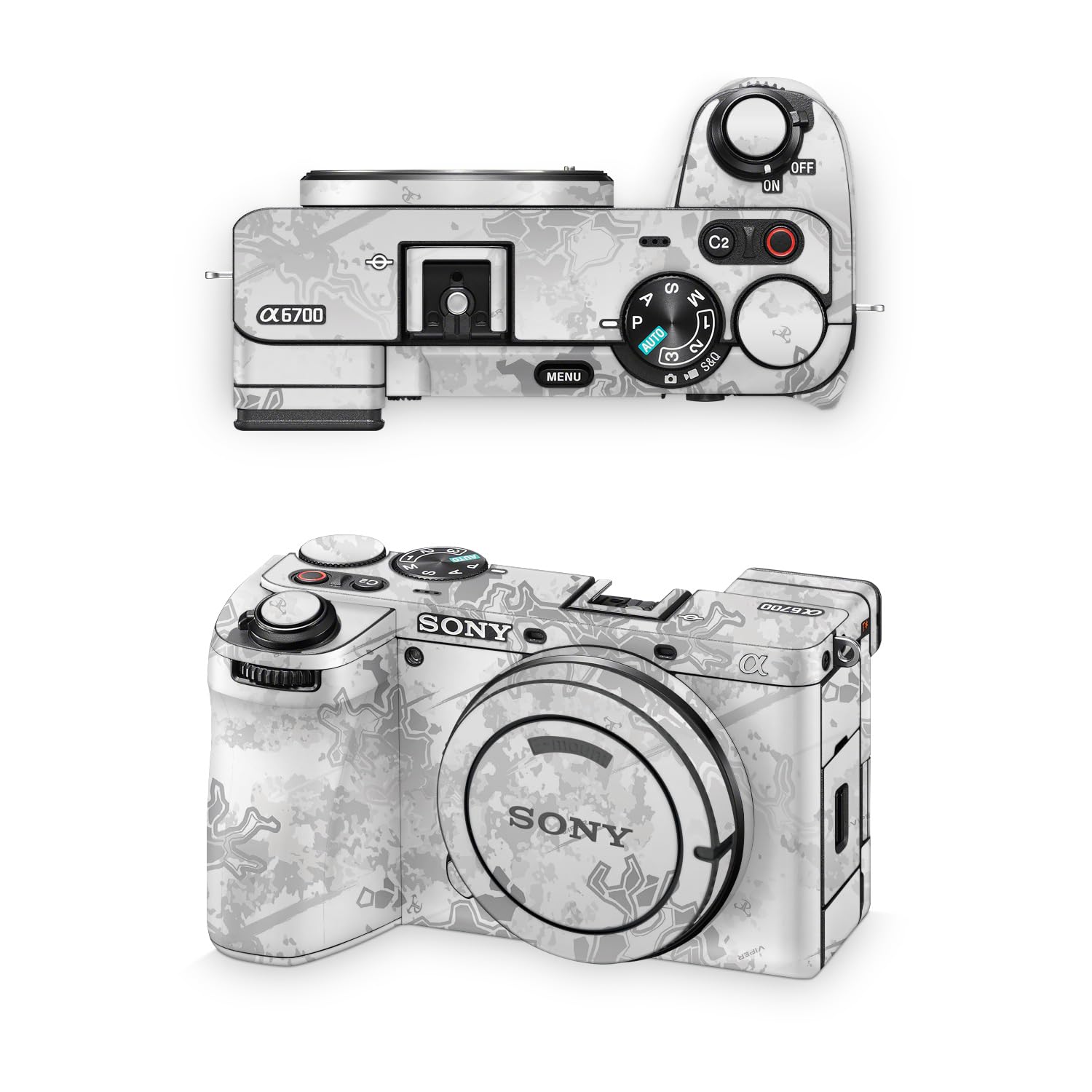 Camera Skin Compatible with Sony A6700 Mirrorless Camera (2023) - Viper Snow - Premium 3M Vinyl Protective Wrap Decal Cover - Easy to Apply | Crafted in the USA by MightySkins