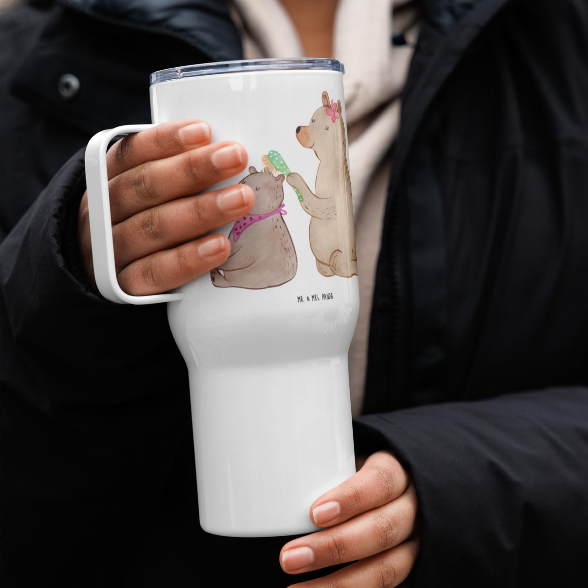 Mr. & Mrs. Panda Kaffee-to-go-Becher Bär Kind - Geschenk, Muttertag, Mehrwegbecher, Danke Mama, Großer Thermobecher, thermosbecher, Kaffee-Thermobecher, Tochter, Familie, Bären