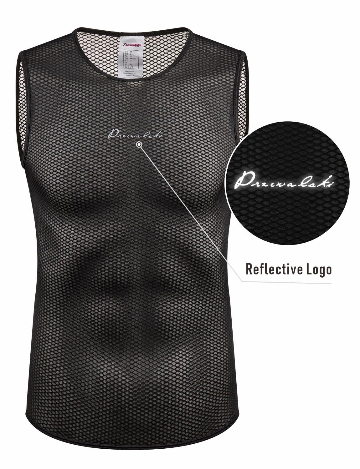 Przewalski Men’s Sleeveless Cycling Undershirt Quick Dry Bike Base Layer Vests Breathable Bicycle Jerseys Biking Tank Tops