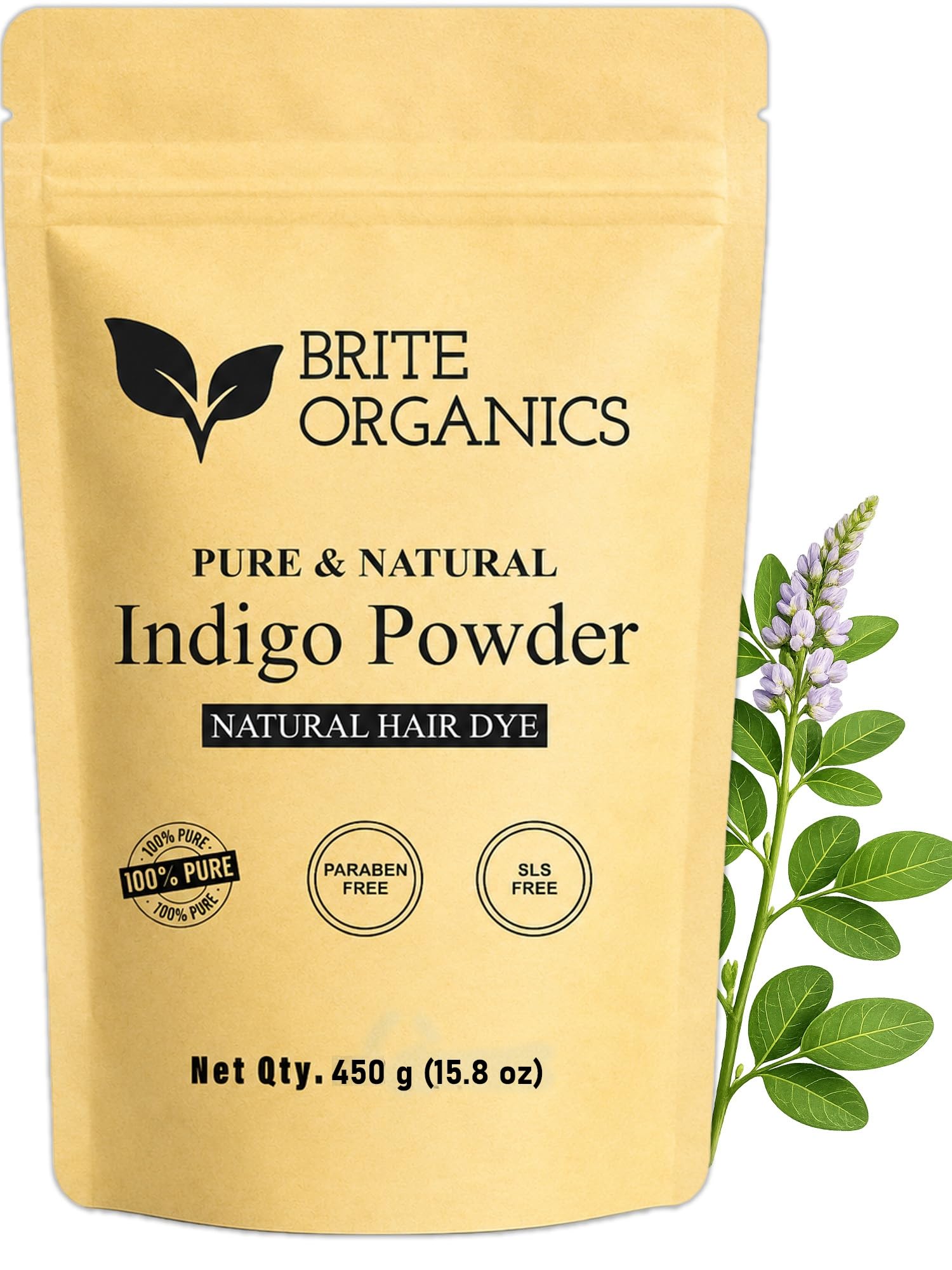 Natural & Pure Indigo Powder for Grey hair (ZERO CHEMICAL) Large Pack, Organic Indigo Powder for hair Black. NO PPD, NO AMMONIA. Microfine & Triple Filtered, with Gloves & Cap, Avuri Akulu, Indigofera Tinctoria (450gm)-image-20