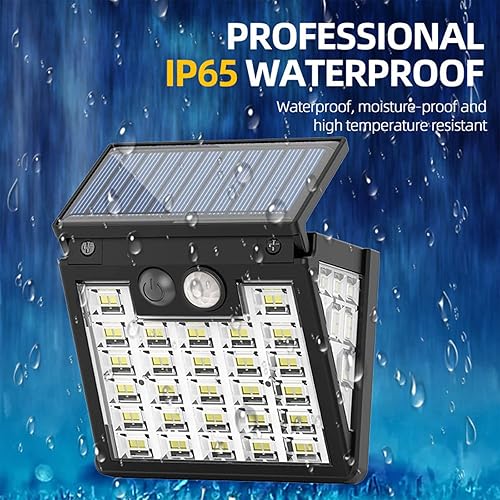 Miniatura 2 de Luces solares impermeables IP65 para exteriores, 3 modos de luces solares con sensor de movimiento, luz solar LED para escaleras al aire libre,