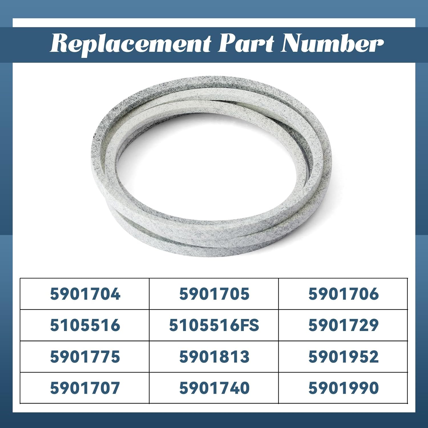 5901704 Deck Belt Compatible with Ferris Lawn Mowers A-Section 130" EL Drive Belts, Parts Replace 5901705 5901706 5901707 5105516 5105516FS 5901729 5901740 5901775 5901813 5901952 5901990