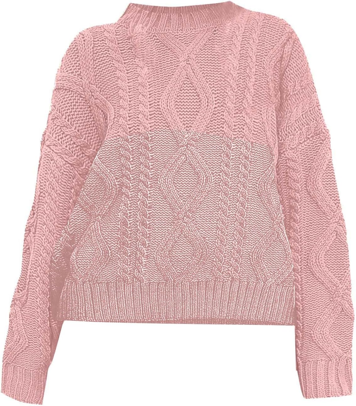 Sweaters for Women Oversized Long Sleeve Cable Knit Crewneck Casual Pullover Tops Fall Winter Trendy Solid Outfits